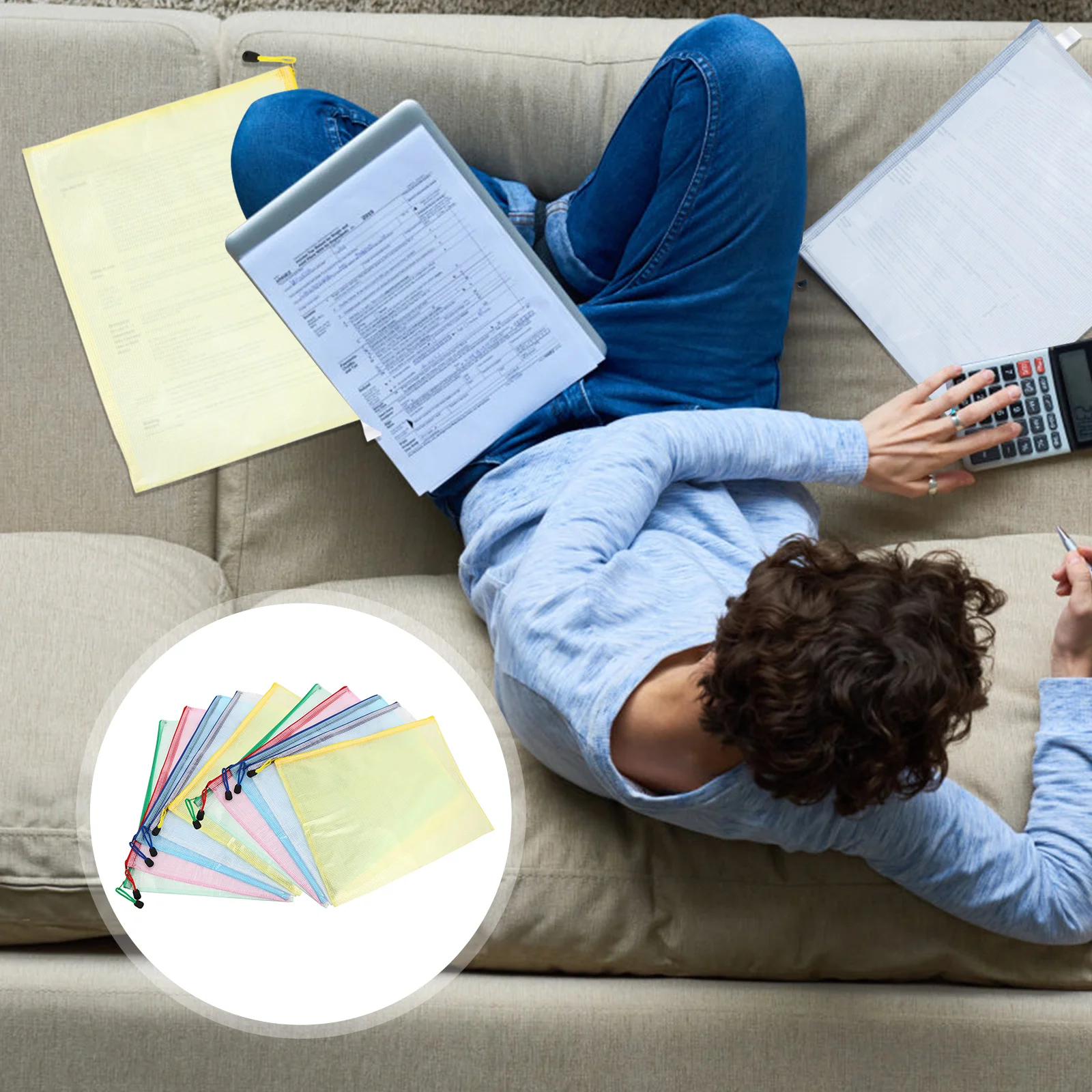 

File Zipperpouch Folderdocumentzip Mesh Files Transparent Folders A3 Clear Holder Storage Organizer Pocket Portable A4File Poly