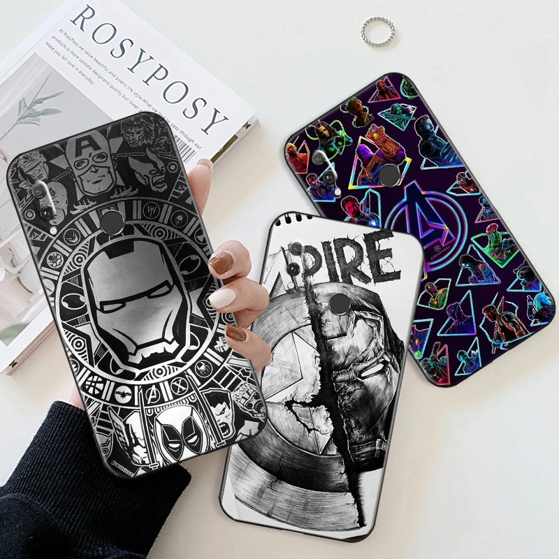 

Marvel Avengers Phone Case For Huawei Y9 Y7 Y6 Prime Y8p Y7p Y6p Y9a Y7a Y9s Y8s Y6s 2019 Soft TPU Bumper Black Funda Carcasa