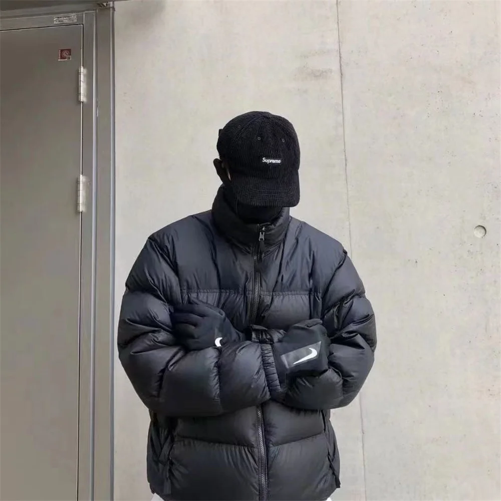 bomber jacket men clothes men's trend stand-up collar coat youth bread clothing loose warm cotton-padded jacket men's wear