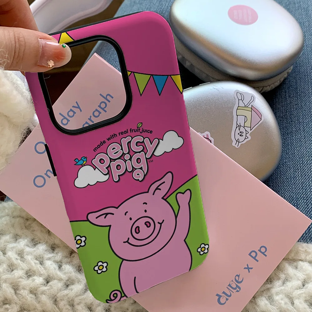 Розовый мультяшный чехол Biye в виде свиньи для телефона IPHONE 15PRO MAX 14 13 12 11 PRO Plus XR XS