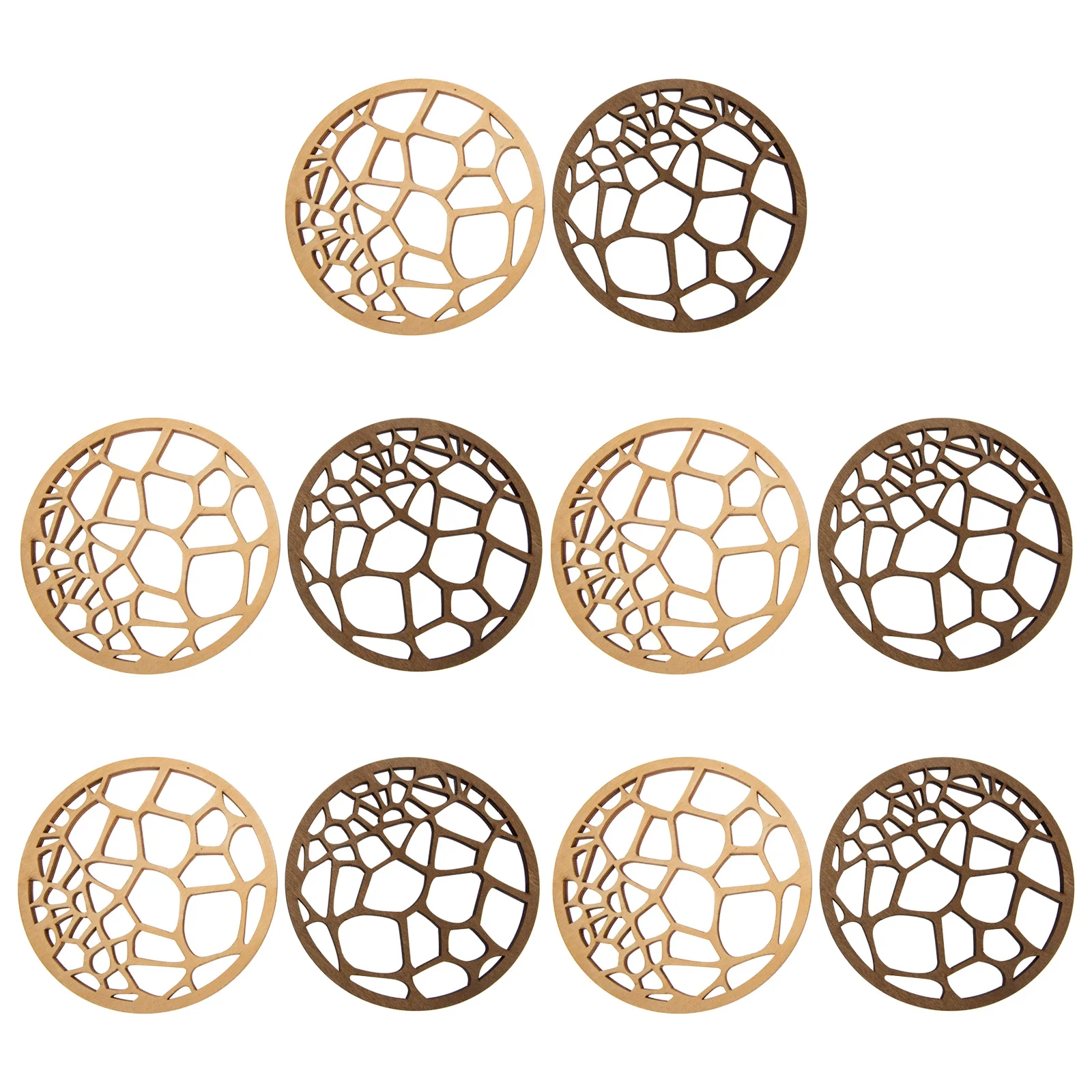 

10pcs Wooden Coasters Hollow Wood Cup Cushion Teacup Coasters Tea Cup Mat Cup Pads for Home Tea House