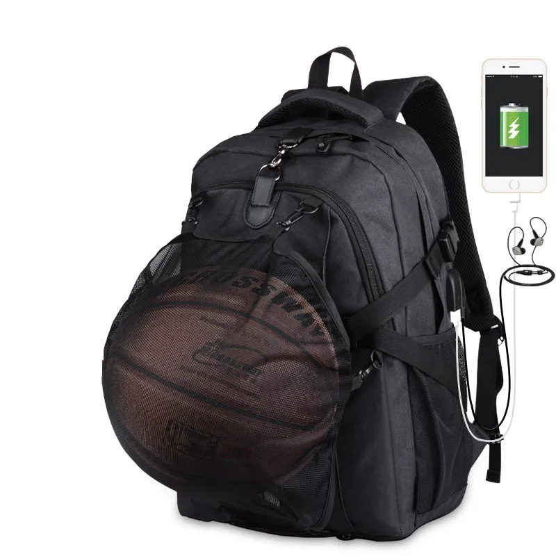 

Backpack Men basketball bag large capacity oxford bags student men's schoolbag usb charging back pack sports backpack