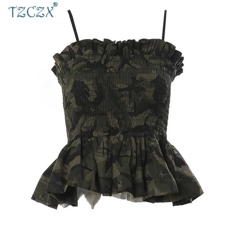 

Женский жилет с волнистыми краями, с камуфляжным принтом