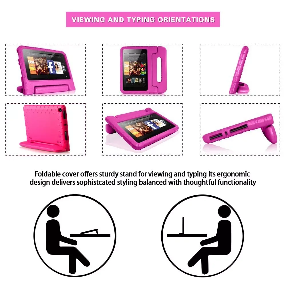 

2022 Trend Fire 8 2020 Plus 2020/Fire 7 5th 7th 9th Tablet Childs EVA Case Anti-fall Tablet Stand Cover for HD 8 6th 7th 8th