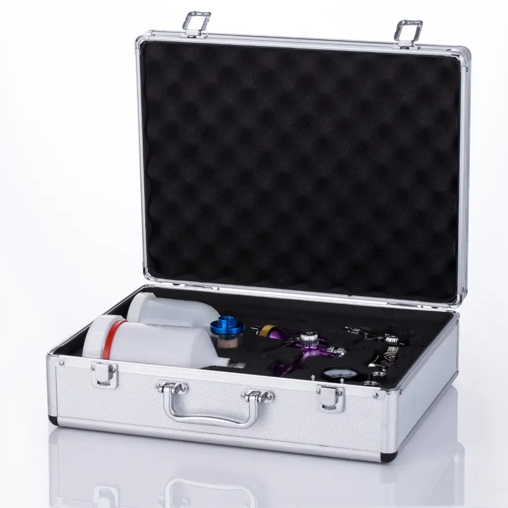 

Weta spray paint gun box + 2 gun 1.3mm + 1.0mm Airbrush airless spray gun holder for painting car Pneumatic tool