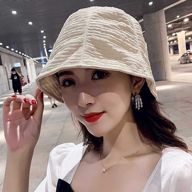 

Summer Women Bucket Hat Chiffon Thin Style Sun Beach Cap Outdoor Girls Panama Fisherman Hat