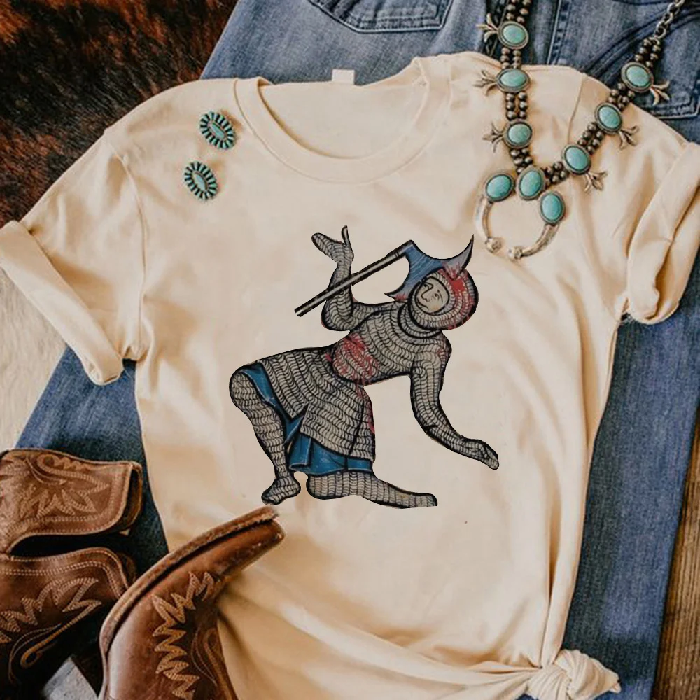 

Medieval top women manga Tee girl graphic clothing