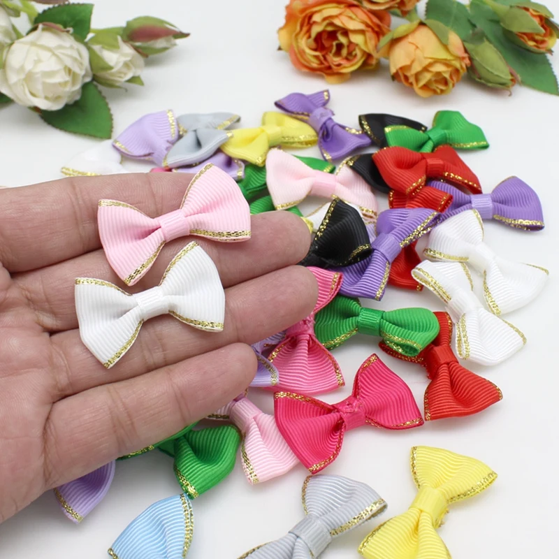 

40pcs Mini Ribbon Bow Tie 25mmx35mm Hair Accessory bows for crafts Wedding Favor Embellishment Tiny Satin Bows