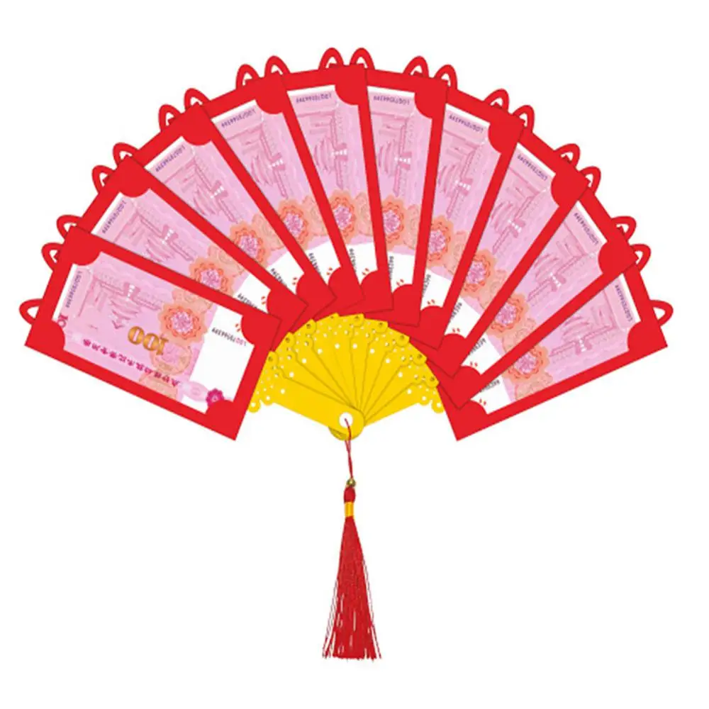 

Креативный красный Веерообразный конверт HongBao в честь года кролика в китайском и новогоднем стиле, складной красный карман для праздника Весны, 2023