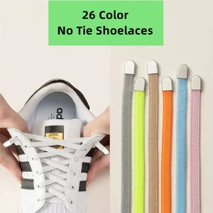 No Tie Flat Hiking Running Shoe Lace Elastic Shoelaces Outdoor Leisure Sneakers Quick Safety Flat Sh in India