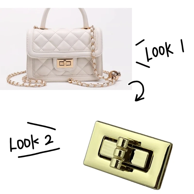 

Прямоугольный замок безопасности, металлические замки, аксессуары для женских сумок, цинковый сплав