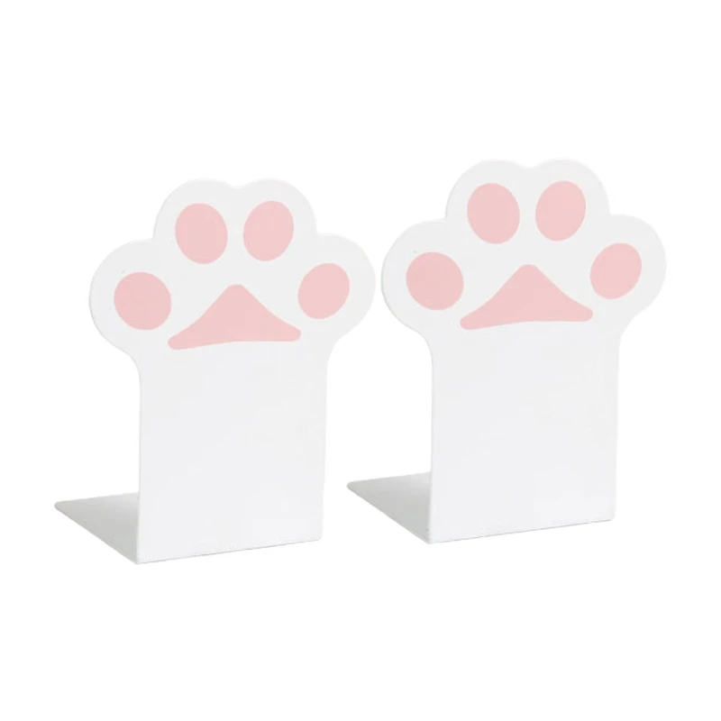 

Metal Desktop Bookends Support Cartoon Cat Paw Book Ends Book Stopper Non-skid for Shelves Office Home Library 1 Pair