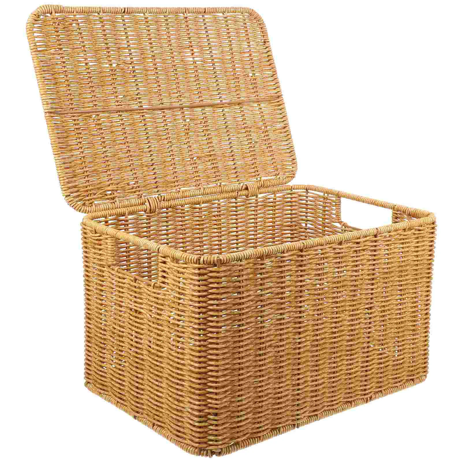 

Woven Storage Basket Bins Handwoven Sundries Holder Large Clothing Cover Home Toy Pp Rattan Household Sundry Receiving Laundry