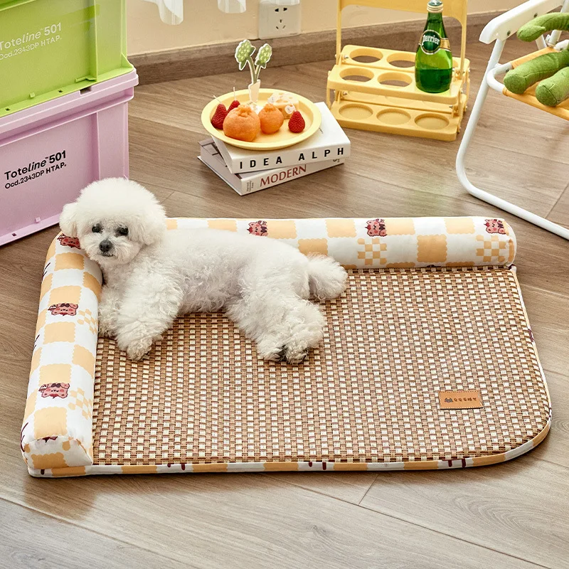 

Kennel Summer Cool Nest Four Seasons Universal Teddy Dog Bed Small Dog Pet Mat Cat Nest Summer Cooling Rattan Mat