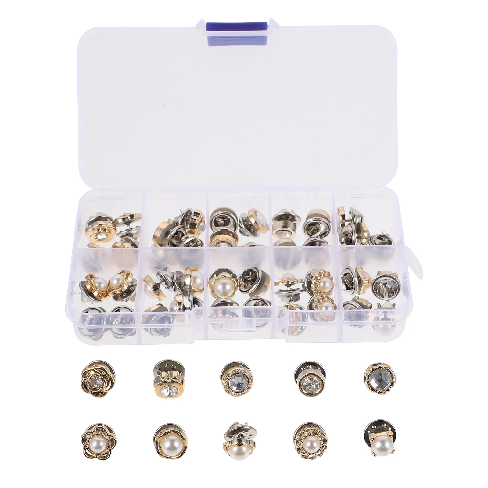 

Brooch Pin Buttons Pearl Button Safety Shirt Womenclothespinback Sew Accessorybuckle Lapel Buckles Collar Personalized