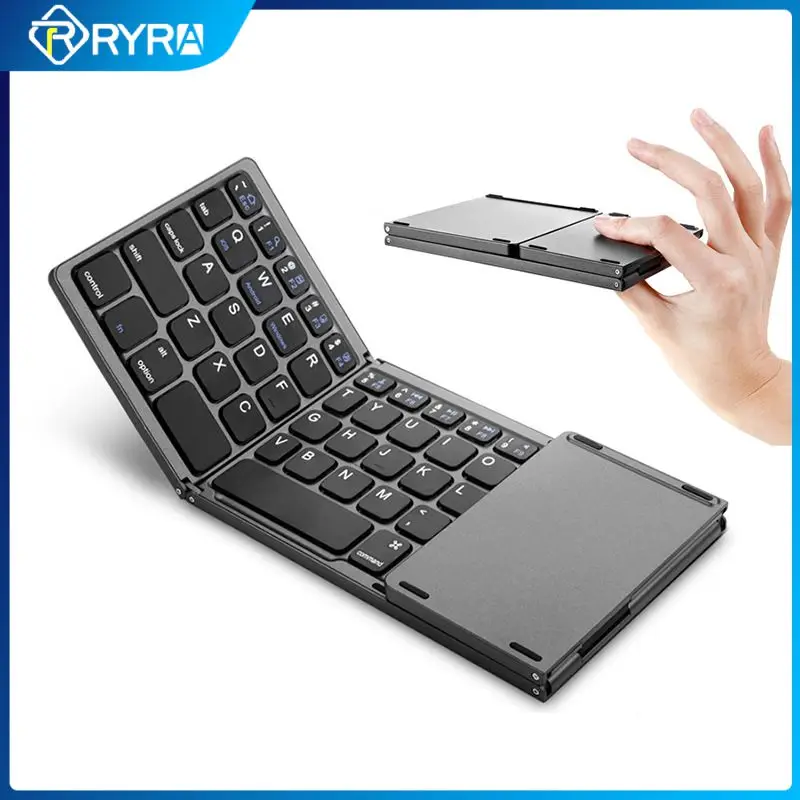 

RYRA New 3In1 Portable Wireless Keyboard BT Russian English Spanish Keyboards With Rechargeable Foldable Touchpad For IOS Pc