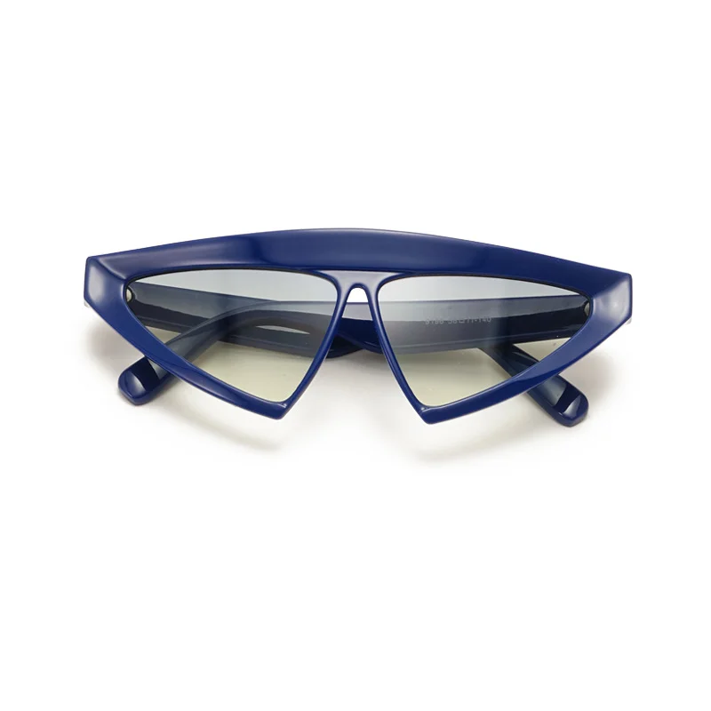 Новинка 2023, треугольные солнцезащитные очки «кошачий глаз», трендовые Модные Винтажные готические очки Y2k в стиле стимпанк, одежда для хиппи, голубые очки