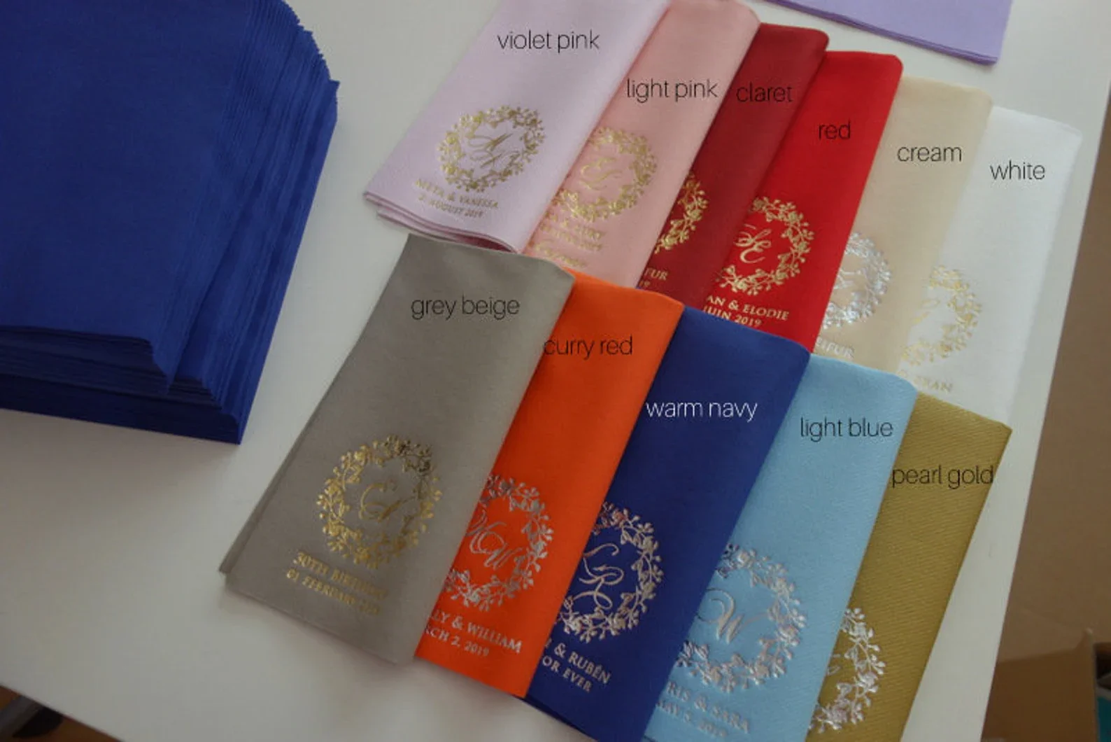 50pcs Soft linen napkins Personalized DINNER Bedruckte Servietten Hochzeit Napkins Wedding n