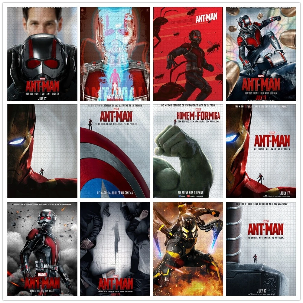 

Ant-Man Marvel Superhero Jigsaw Puzzle 300/500/1000 Pieces for Adult Disney Movies Assembled Puzzle Educational Toys Kids Gifts