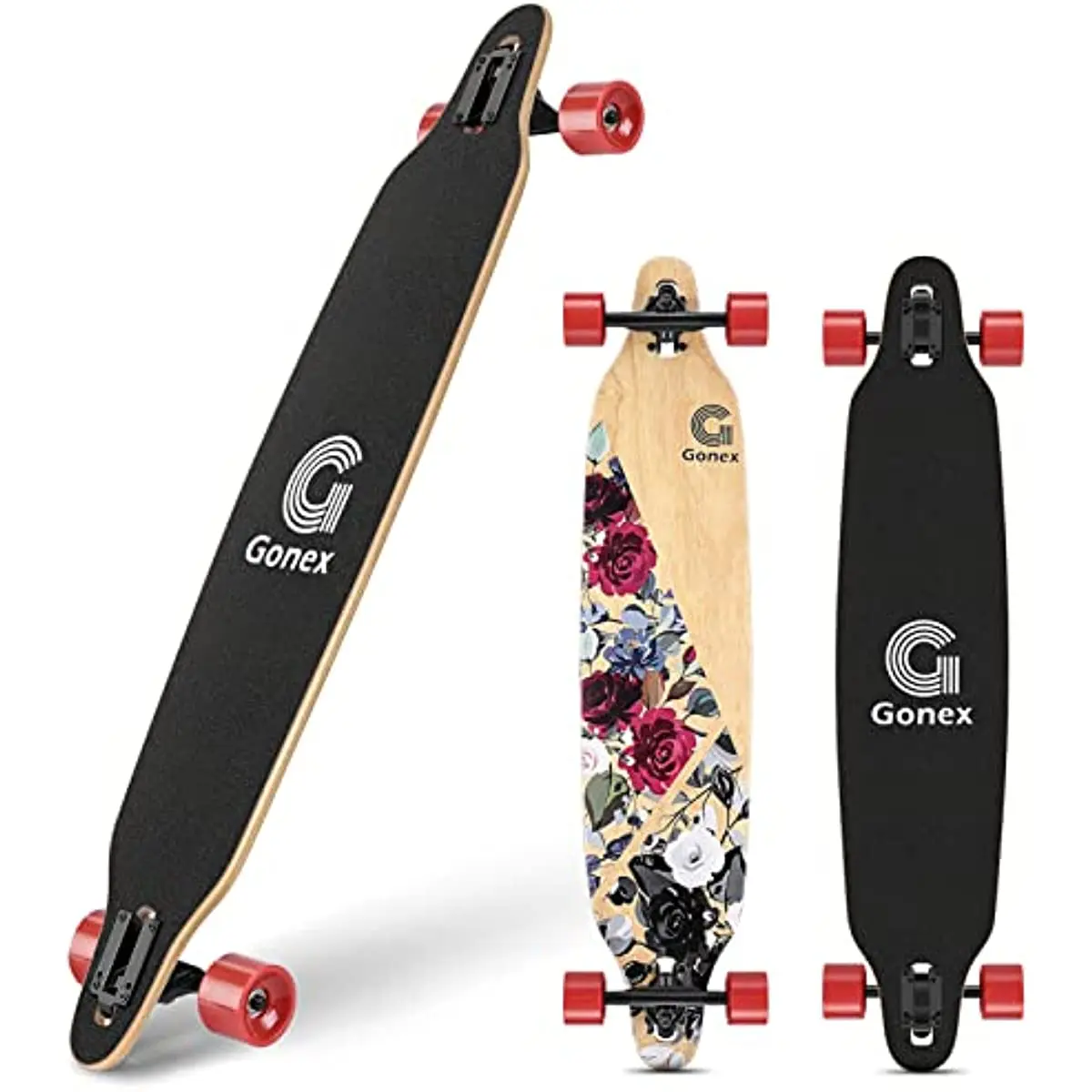Gonex Longboard Skateboard, 42 Inch Drop Through Long Board Complete 9 Ply Maple Cruiser Carver for Girls Boys Adults Beginners