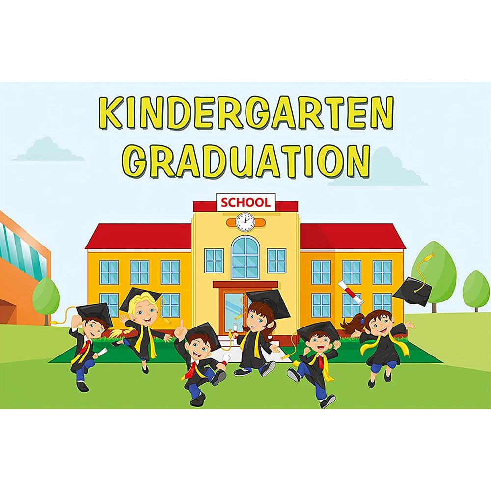 

Kindergarten Graduation Backdrop Banner Class for 2022 Graduation Party Decorations Supplies Background Decor for Kids Children