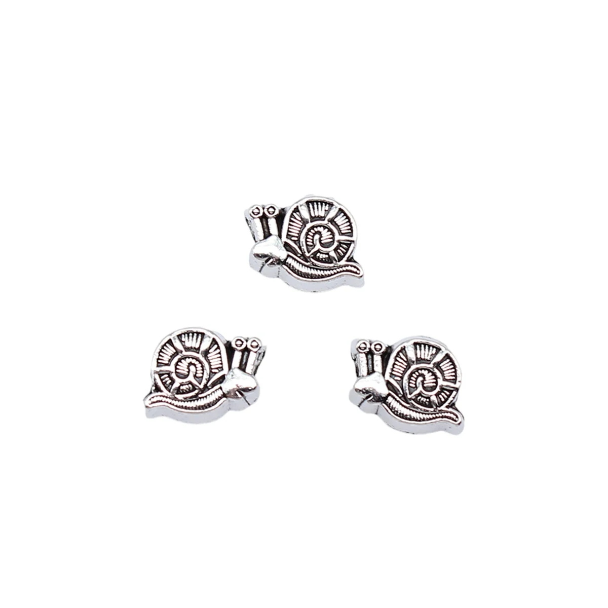 

10pcs Snail Big Hole Beads 13x9mm Antique Silver Color Jewelry Making Supplies Necklace Crafts