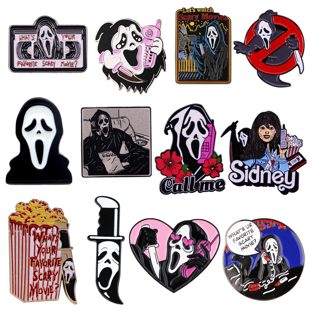 

Halloween Horror Movie Pins for Backpacks Lapel Pin Scary Badges Enamel PinsBrooch Jewelry Fashion Accessories Gift