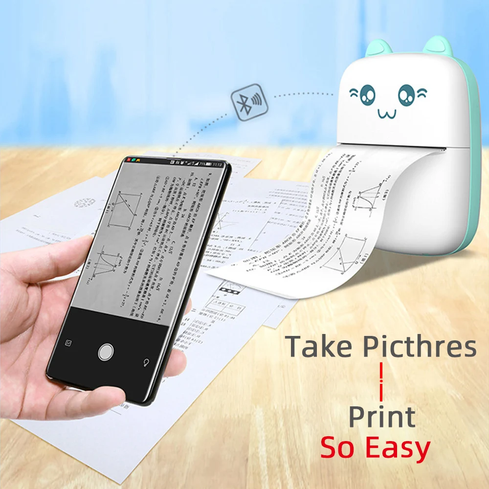 new mini portable thermal wireless bt 58mm photo printer for ios android phone home office use free global shipping