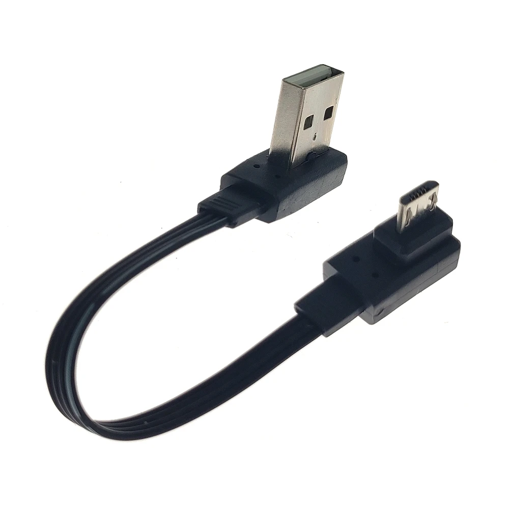 Двойной Угол 0,1 м 0,2 М Micro USB кабель удлинитель USB один стиль штекер до V8 вверх/вниз 90 градусов мягкая зарядка DataCord 0,3 м 0,5 м