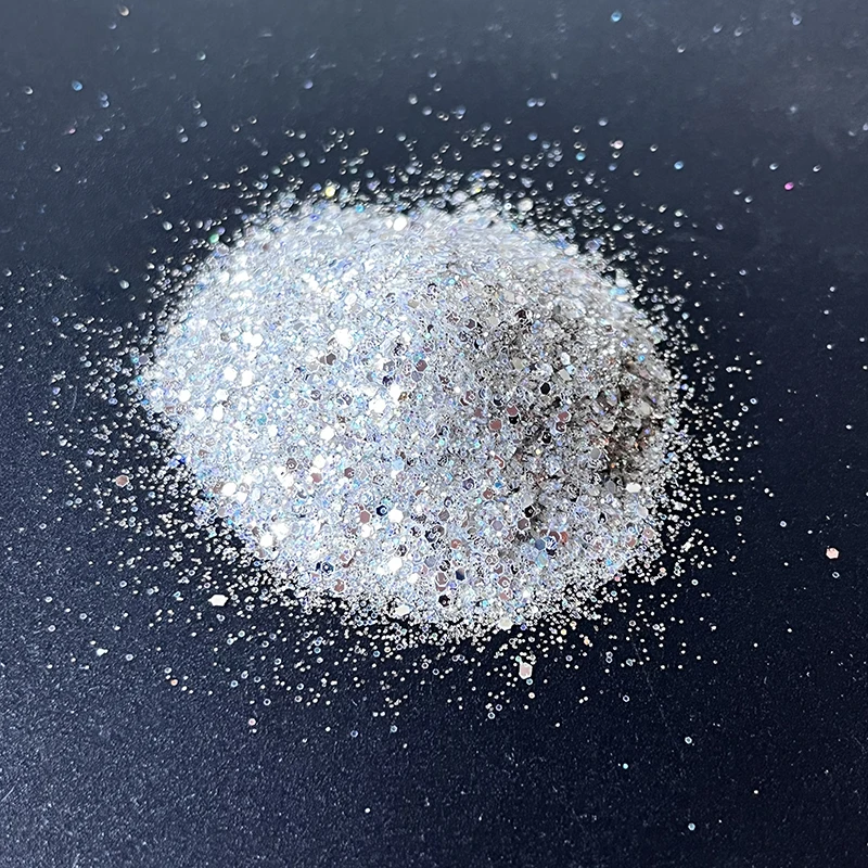 

10 г серебряные сверкающие бриллиантовые Блестящие Блестки для разных размеров блестки ломтик 3D хлопья пайетки украшения для ногтевого дизайна