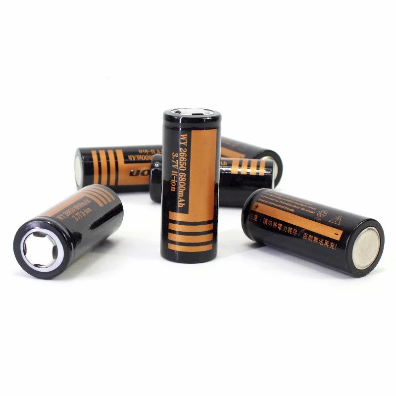 

2PCs Battery Lomon 26650 (6800mAh) 3,7V Li-ion original real capacity battery 3600mAh LED flashlight powerful laser
