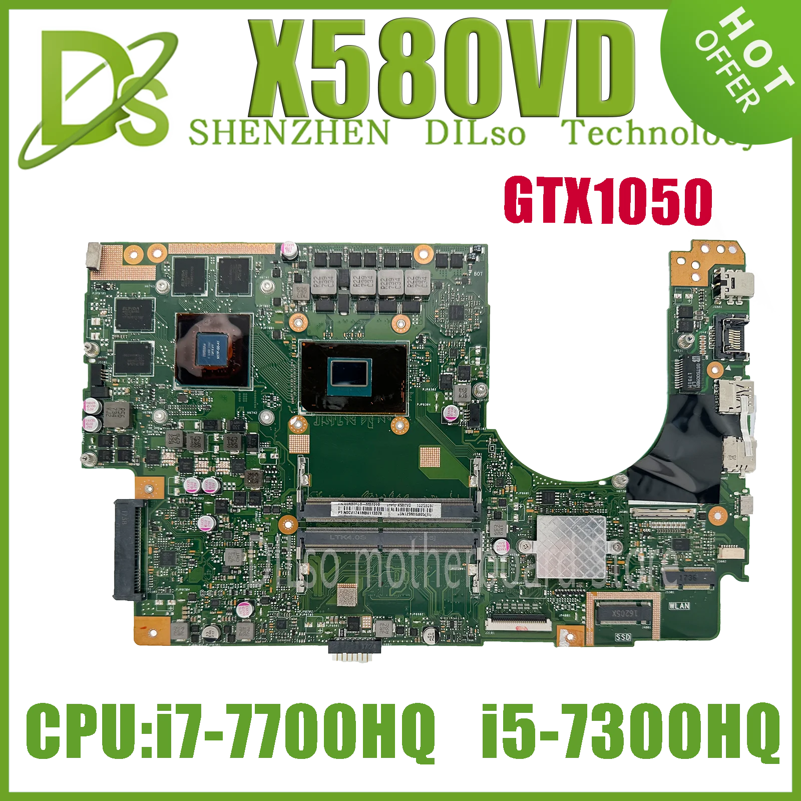 

X580VN X580VD Mainboard For ASUS X580 X580V X580VD N580VD Laptop Motherboard I7-7700HQ I5-7300HQ GTX1050 MX150 2G/4GB-GPU DDR4