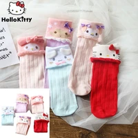 sanrio kawaii women 3d hello kitty melody pattern socks cute campus simple basic fresh female sokken socks sweet lolita girl y2k