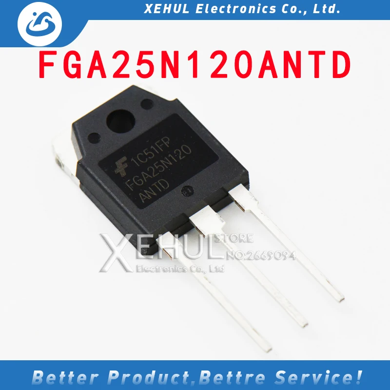 

20pcs /50pcs /100pcs New FGA25N120ANTD FGA25N120 High Power Transistor TO-3P 25A1200V IGBT Induction Tube