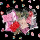 День Святого Валентина нейл-арта любящее сердце полимерные глиняные ломтики Slime ногтей аксессуары блестками кружевной воротник цветы для украшения ногтей, гель для украшения маникюрный салон Инструменты