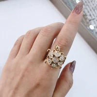 fashion gold color full zircon tortoise rings for womens goth punk finger ring hip hop party jewelry accessories