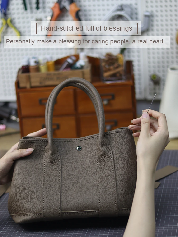 Handmade DIY Garden Wrap Head Layer Cowhide Handmade DIY Material Bag Hand made Gift Fashion Women's Bag