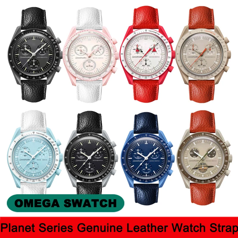 

OMEGA SWATCH Watch Bands 20mm Genuine Leather Watch Strap Ffor Omega X Swatch Quick Release Fashion Waterproof Sports Strap