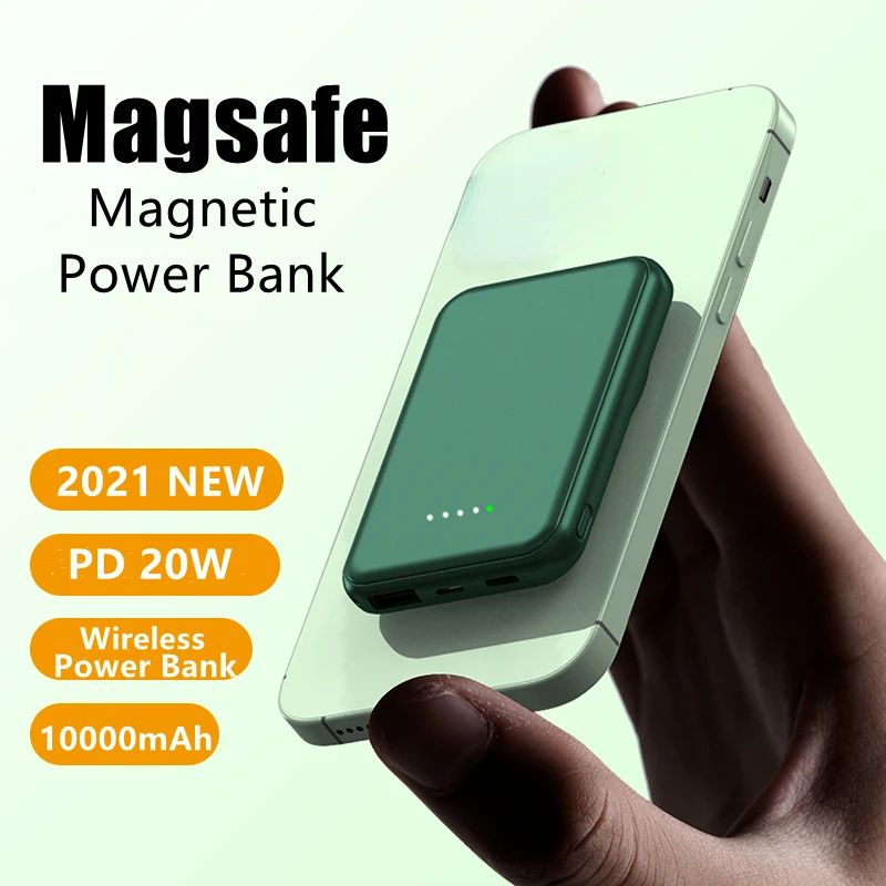 

2022 New Magnetic Wireless Power Bank Fast Mobile Phone Charger For iPhone 12mini 13 Pro Max Auxiliary External Battery 10000mah