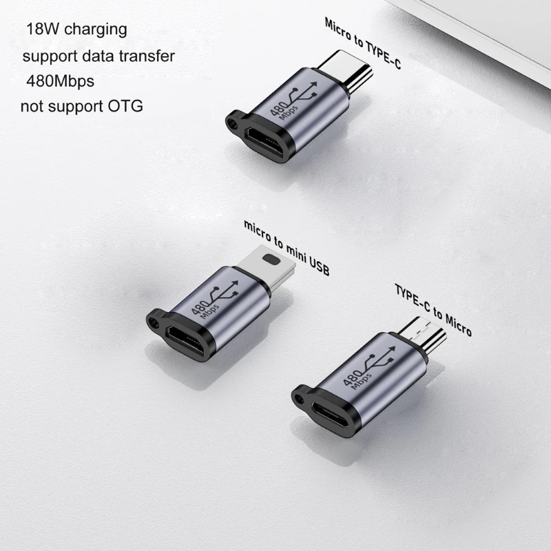 

TypeC Female to USB Micro Male Convert Connector Charge Data Sync Antislip DXAC