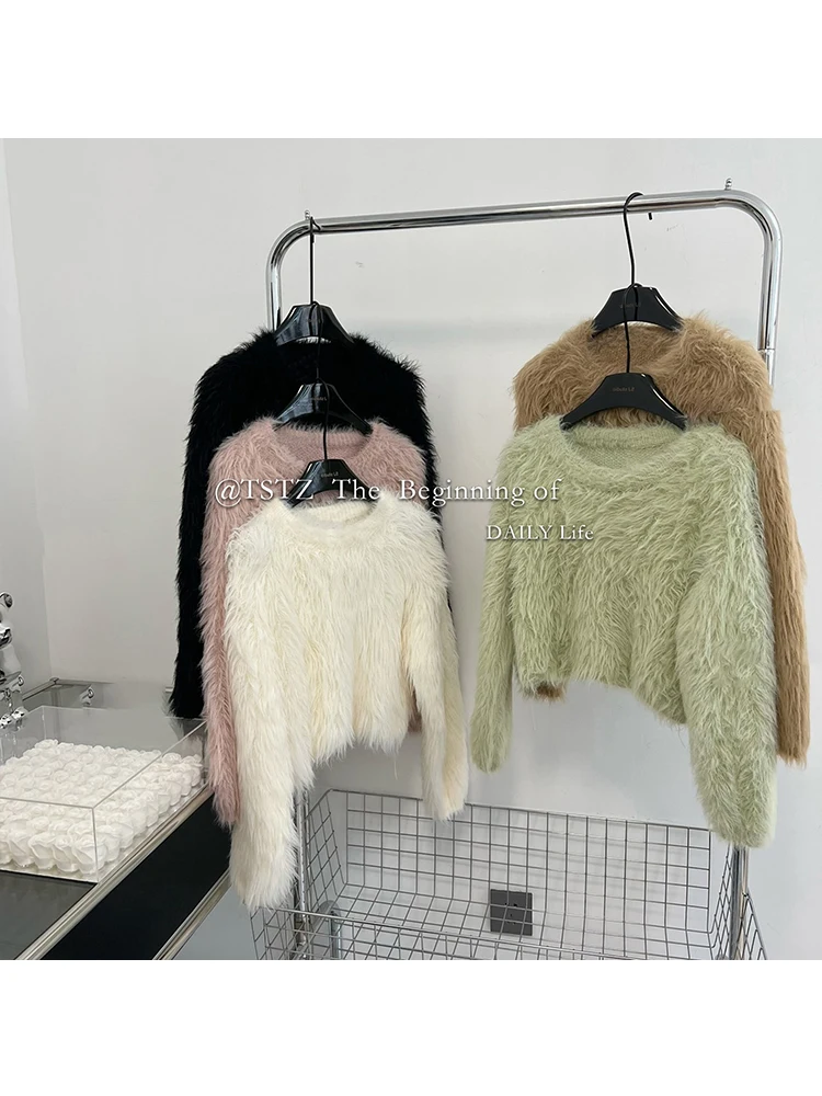 

Woherb Korean Sets Autumn Cardigan V Neck Long Sleeve Solid Mohair Sweater Coat Sexy Bottom Camisole Tops Wild Sueters De Mujer