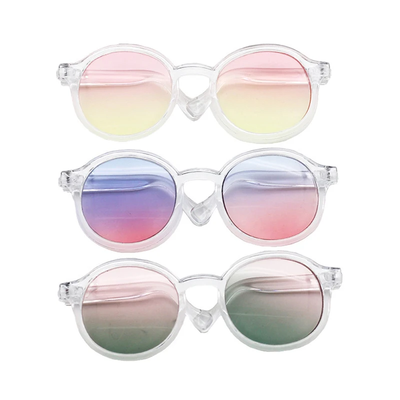 

Gradient Color 16" Plush Doll Glasses Accessory Round Frame Miniature Eyewear Clear Lens Eyeglasses 9cm For Doll Accessories