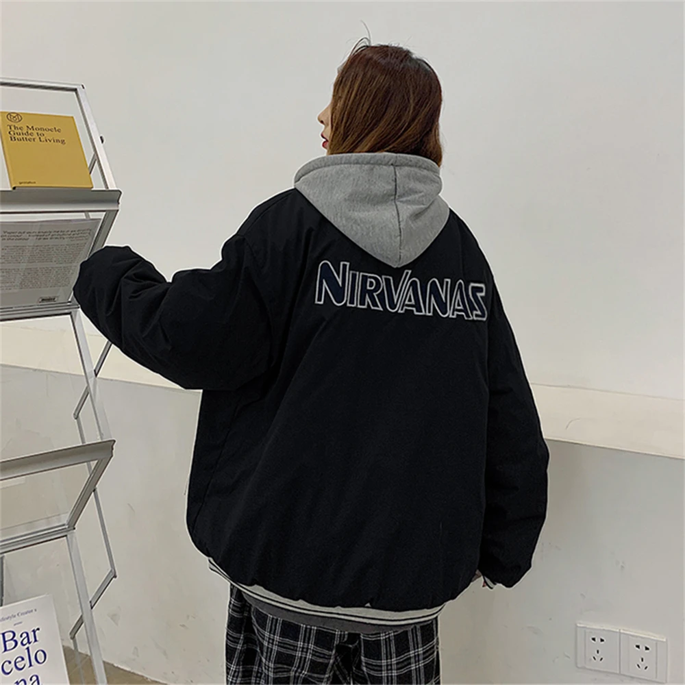 2023 New Autumn and Winter Women's Personalized American Relaxed Casual Thickened Baseball uniform Cotton Coat Fashion