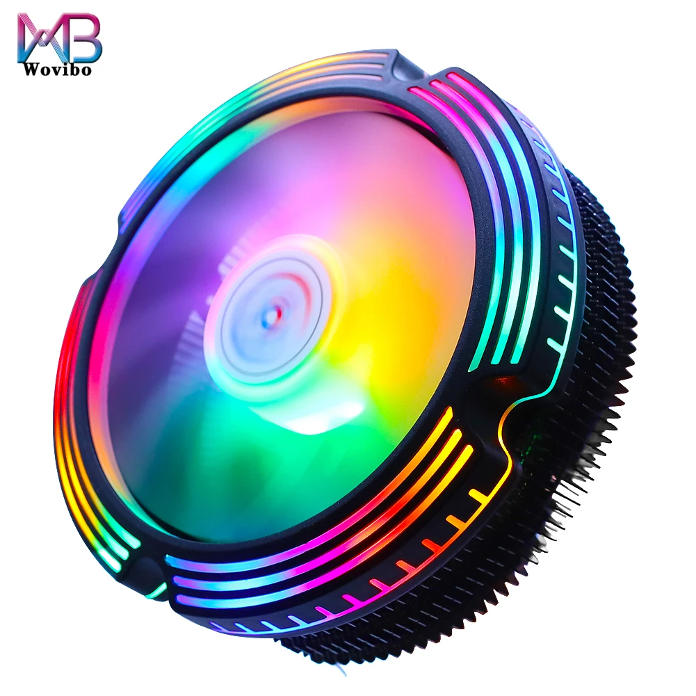 PC CPU Cooler Fan Ventilador 120mm Colorful 4PIN For Intel LGA 1200 1150 1151 1155 1156 775 1366 2011 X79 AMD AM3 AM4 Radiator