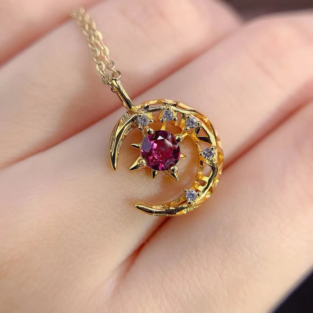 KJJEAXCMY Ювелирные изделия из натурального граната женский кулон чистого серебра S925