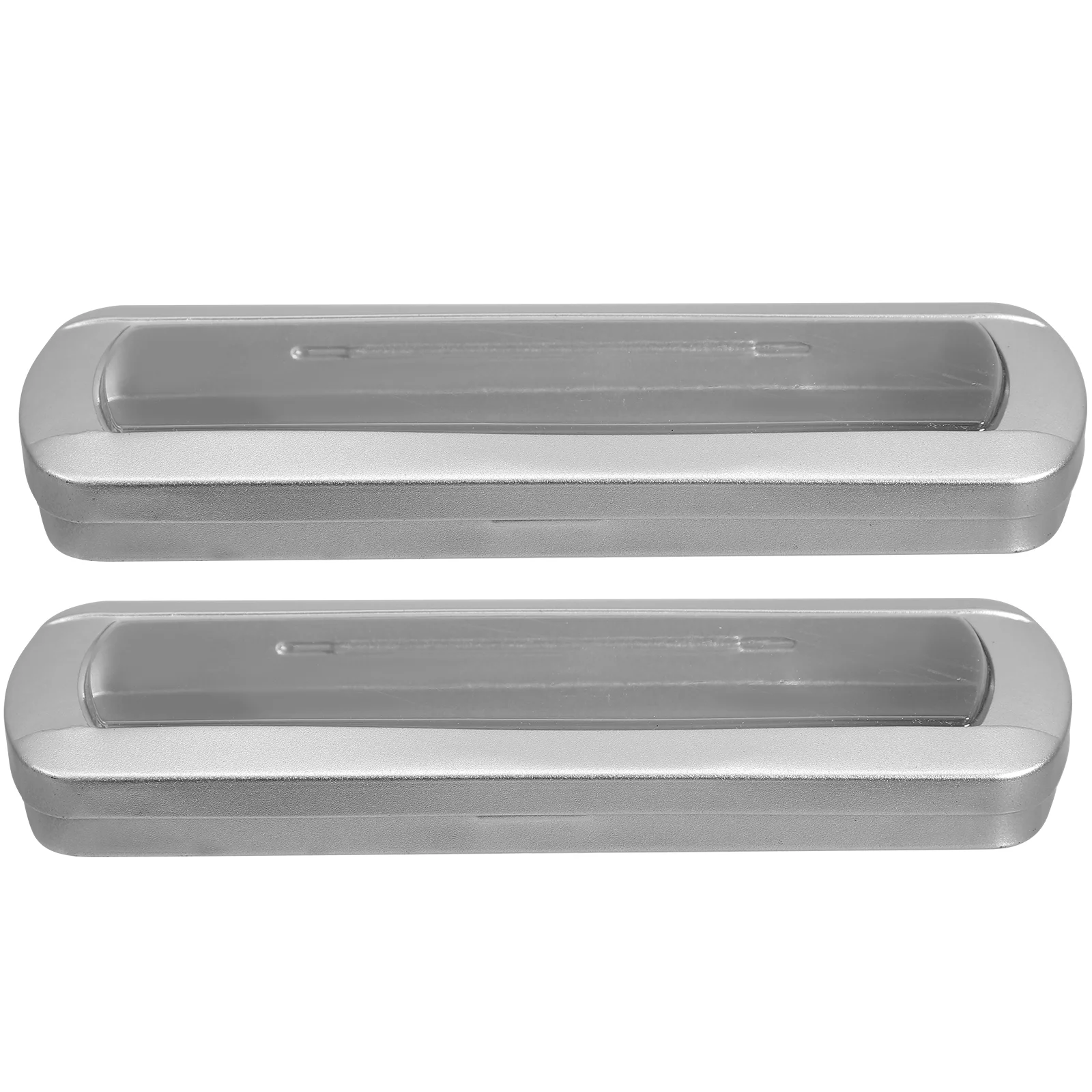 

2pcs Pen Boxes Transparent Top Cases Hard Frosted Holder Pouches