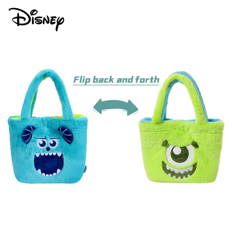 

Disney Plush Handbag Cartoon Monster Sullivan Big Eye Comfortable Plush Cute Reversible Underarm Bag Large Capacity Students Bag
