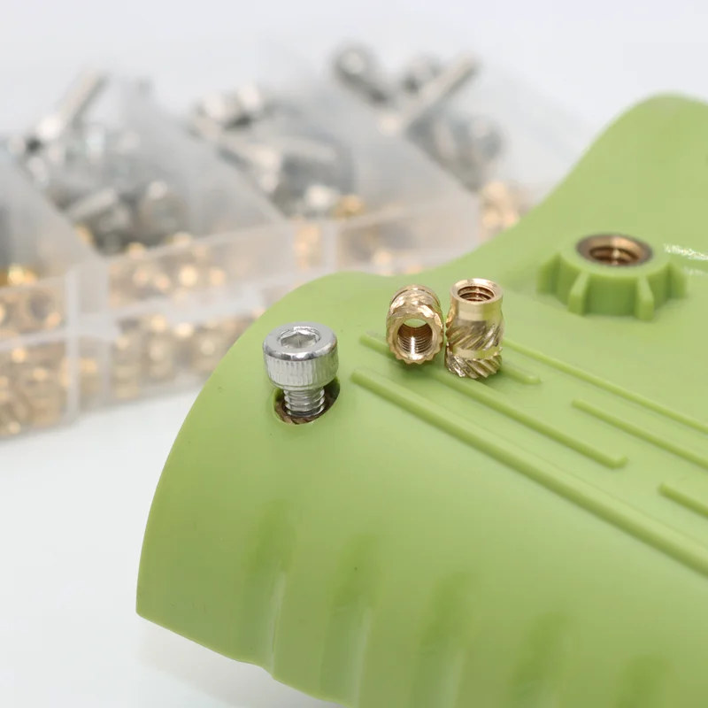 Резьбовая Тепловая вставка Латунная гайка и головка с шестигранной головкой