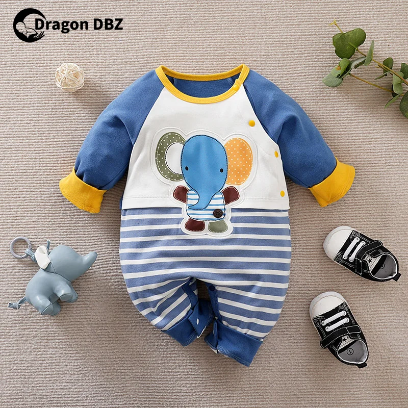 

Elephant Newborn Baby Spring Clothes For Boy 0 To 18 Months Cotton Romper Pajamas Bodysuits Jumpsuit Kids Infants Costume Outfit