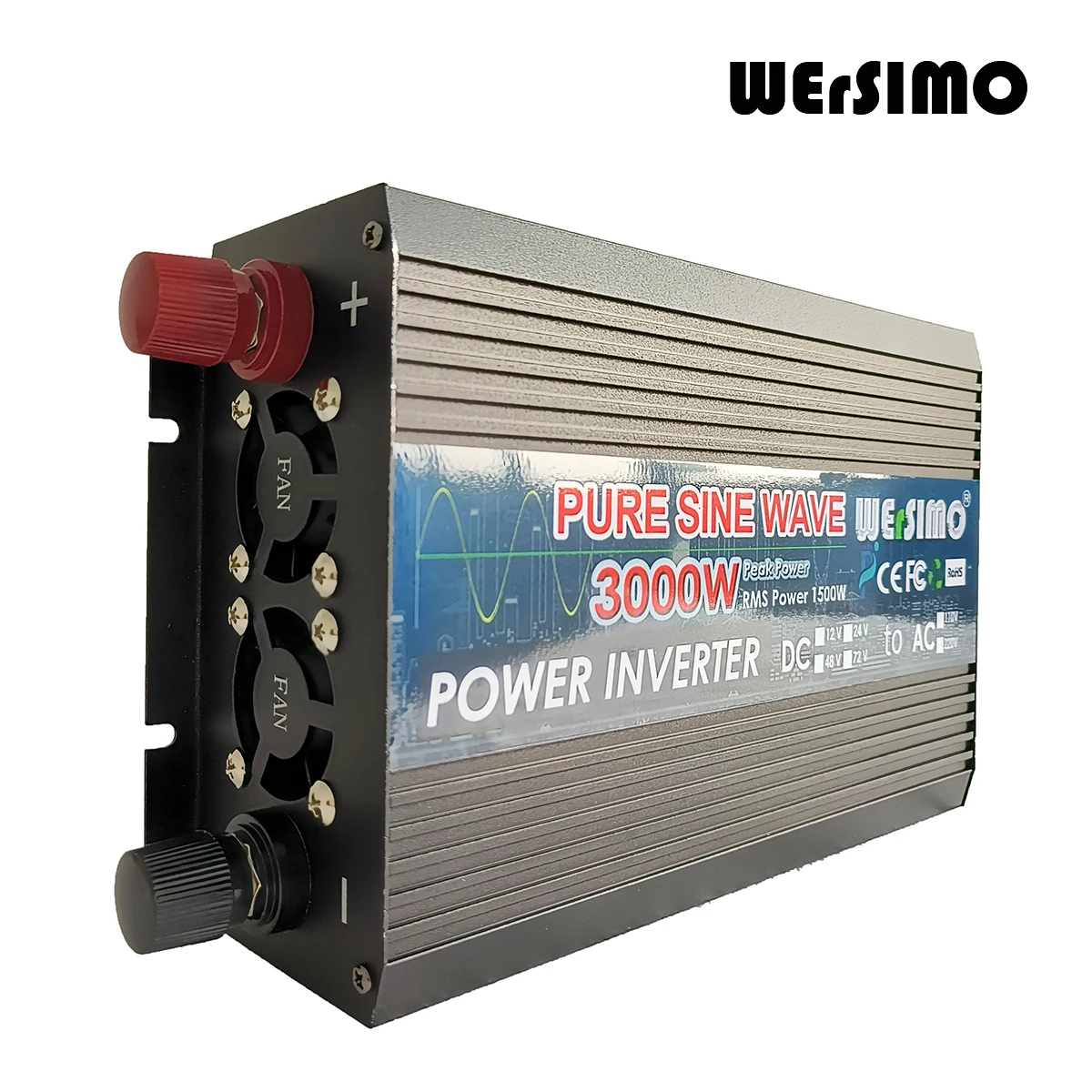 

Best Power Pure Sine Wave Inverter Peak 3000 watt DC 12V 24V 48V 60V To AC 220V Off Grid Home System Car Inverter Black Cover